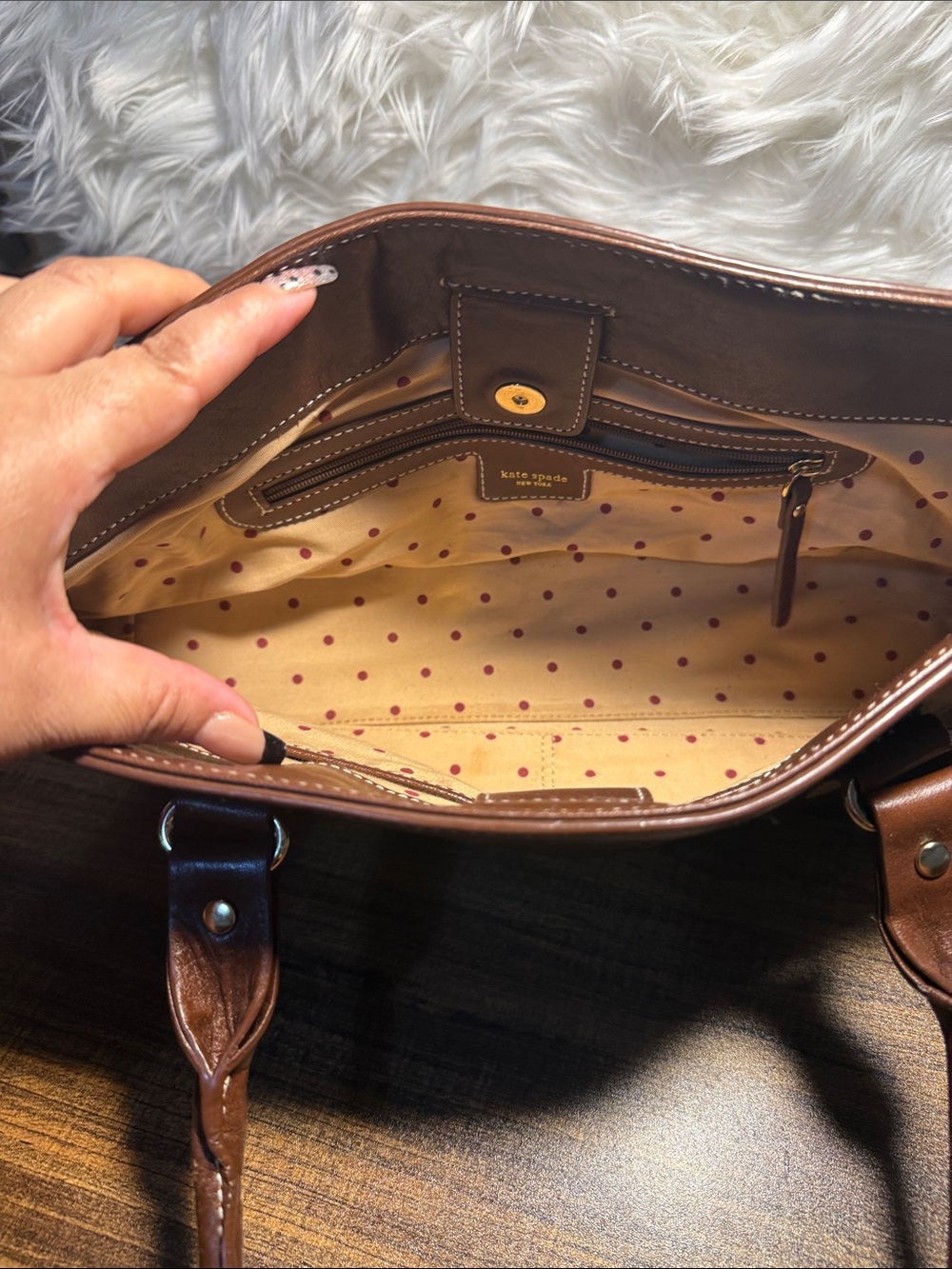 kate spade Brown Leather Shoulder Bag - Picture 5 of 7